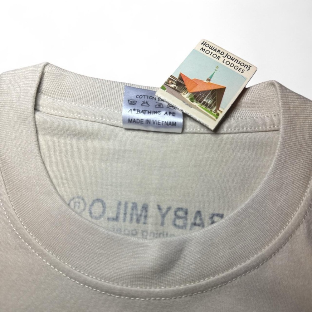 NEW BAPE x Baby Milo VTG 2000s RARE Cream Baby Milo Graphic T-Shirt — S5/SMALL - Picture 6 of 6